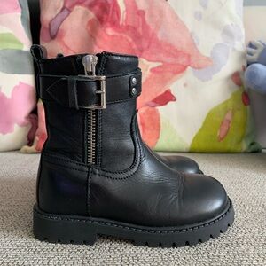 John Richmond Black Leather Biker Boots -Size 25 Italian- (approx 8,5 us)Unisex